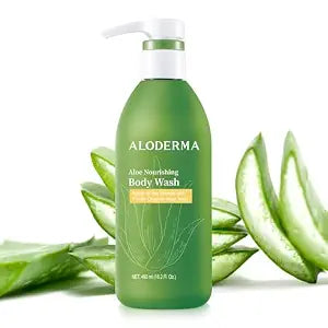 Aloderma Aloe Nourishing Body Wash - Organic Aloe Vera, Shea Butter 16 oz