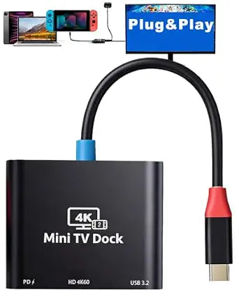 Techigher Usb c to HDMI adapter 4K60Hz for Macbook,tablet.laptop,Mac HDMI adapter with 4K60 USBC to HDMI adapter(Note: not for NS2 due to official updates)