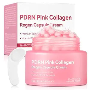 PDRN Capsule Cream with Salmon Extract & Peptides – Firming PDRN Pink Collagen Capsule Cream, Hydrating Face Moisturizer with Niacinamide & Hyaluronic Acid for Smooth, Plump-Looking Skin – 100ml