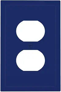 Outlet Covers Blue 1 Gang Duplex Light Switch Cover Plate Decorative Wall Plates Socket Cover Electrical Switchplate Receptacle for Bathroom Bedroom Home Decor