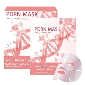 5 Pack Salmon DNA PDRN Pink Collagen Gel Face Mask, Overnight Hydrogel Real Deep Mask Korean Skincare - Enhancing Recovery for All Skin Types and Radiance Boost, elasticity, hydrating, firming