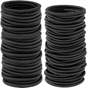 Black Hair Ties, 220 PCS No Damage Elastic Rubber Bands for Thick Thin Hair