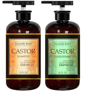 Castor Oil Shampoo & Conditioner Set 16 Fl Oz – Rosemary Mint – Cooling, Refreshing Scalp Care & Hair Strengthening Formula