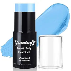 Light Blue Face Paint Stick,Baby Blue Body Paint Stick,Halloween Washable Face Painting for Sally,Avatar,Corpse Bride ,Smurf Cospaly Costume Sfx Makeup,1.06OZ