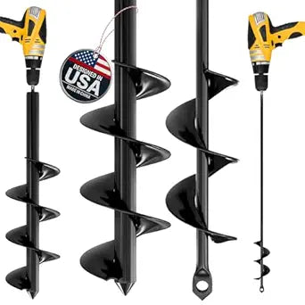 K-Brands Auger Drill Bit for Planting 2 Pack 1.6" x 16" & 3.5" x 16" Set