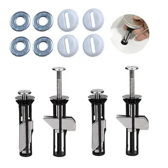 MUU Universal Toilet Seat Bolt kit,Screws,Quick Release,Easy to Install- Toilet Seat Replacement Parts Kit,Toilet Cover Maintenance Accessories,Fixing Accessories (Screws-JS2) (4)