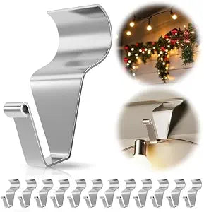 MIUKAA No-Hole Vinyl Siding Hooks, 12-Pack Stainless Steel Clips, 12lb Load