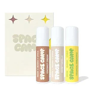 Space Camp Wellness Jumbo Lip Balm Gift Set – Organic Flavored Moisturizing Lip Balm, 3 Pack (Tropical Pineapple, Sweet Vanilla, Coconut Cream) – Hydrating Balm for Dry Lips