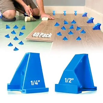 NAACOO 40 Pack Flooring Spacers, 1/4''&1/2'' Gap for Laminate, LVT.