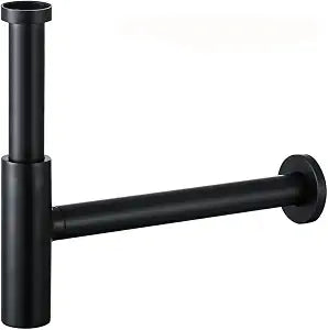 RANDOM Brass Round Bottle P Trap 1-1/4,Adjustable Basin Sink Waste Drain P-Trap Kit,Matte Black P Trap Sink Trap Flexible P Trap.