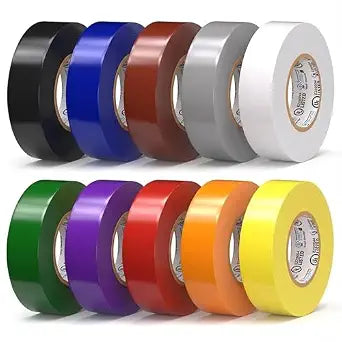 OHLECTRIC Colored Electrical Tape 10-Pack 3/4 in x 60 ft Multicolor