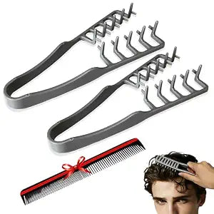 Texture Comb for Men, 2 Pack Texturizing Comb for Hair Volume, Hair Texture Comb, Root Lifting Styling Comb, Wide Tooth Barber Comb for Thick, Curly & Wavy Hair