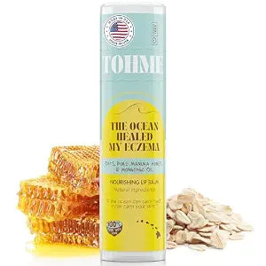 The Ocean Healed My Eczema Nourishing & Hydrating Lip Balm - Naturally Soothing Lip Moisturizer for Eczema & Dry Cracked Lips - Moisturizing Lip Care with Mongongo Oil & Manuka Honey (.25 oz)