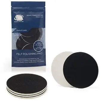 GLASS POLISH PRO Rayon Felt Polishing Pads 3 (75mm) - Pack of 5