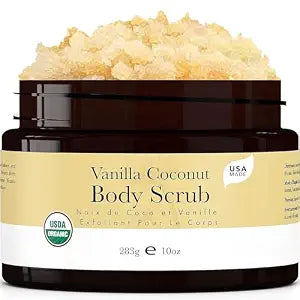 Organic Vanilla Coconut Body Scrub - USA Made Sugar Scrub