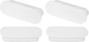 uxcell 4pcs Sink Overflow Rings, Bathroom Kitchen Basin Trim Bath Sink Hole Oval Semi-Open Hole Silicone Overflow Drain Cover Insert in Hole (White)