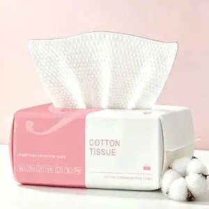 Disposable Face Towel 100 Count, Face Towels, Soft Cotton Dry Wipes Facial Cloths Towelettes for Washing and Drying