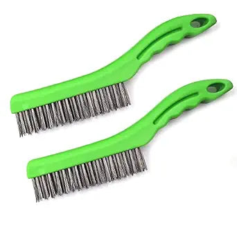 MAXMAN Wire Brush Set 2 PCS, 10" Stainless Steel, Teel Brush Rust Remover