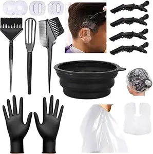 18Pcs Hair Dye Kit Hair Coloring Products with Hair Dye Brush, Includes Hair Color Bowl, Hair Clip, Ear Muffs for Salon Hair Dye Tools and DIY at Home