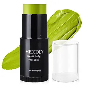 MEICOLY Ogre Green Face Body Paint Stick, Halloween FX Makeup Accessories Face Paint, Elphaba Green Face Paint,Disgust Goblin Witch Face Makeup,Hunting Camo Gamora