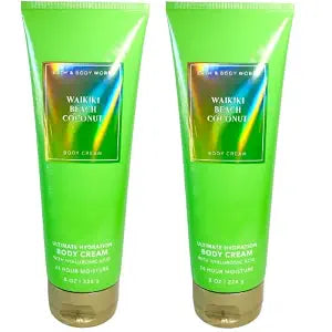 Bath and Body Works Gift Set of of 2 - 8 oz Body Cream - (Waikiki Beach Coconut)
