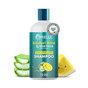 Mielle Organics Kalahari Melon & Aloe Deep Sulfate Free Shampoo - Hydrating & Clarifying Shampoo for Dry, Curly, and Textured Hair - Removes Buildup & Delivers 5 Days of Moisture, 12 Ounce