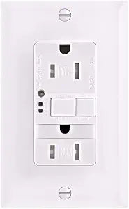 Eaton GFCI Self-Test 15A -125V Tamper Resistant Duplex Receptacle with Nightlight & Standard Size Wallplate, White