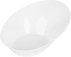 Restaurantware 4 x 2.9 x 1.3 Inch Mini Tasting Dishes 100 Disposable Mini Dessert Dishes - Oval Ellipse Design White Plastic Appetizer Dishes Serve Samples or Snacks For Parties or Weddings