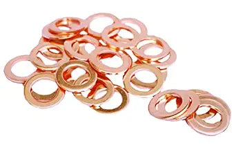 M8 Flat Washer Copper Sealing Ring, Inner Diameter 8mm, Outer Diameter 18mm, Thickness 1.5mm, Metric Sealing Washer, 20 Pieces