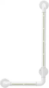 L-Shaped Grab Bar 16x24 Inch White Wall Mount Safety Handle