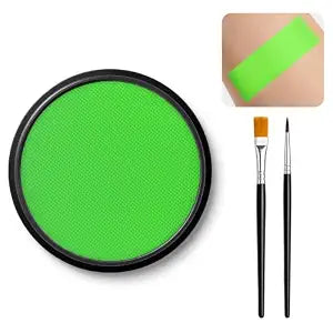 Neon Green Face Body Paint with Brushes, Waterï¿½ï¿½ï¿½Based Washable Face Painting Kit for Adults, SFX Makeup for Halloween Cosplay Cyberpunk Alien Mutant Costume Party