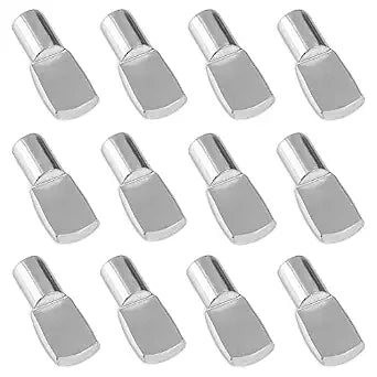6.2mm(1/4 Inch) Shelf Pegs,Spoon Shape Support Pins for Shelves Cabinets Furniture Nickel Plated-40Pcs