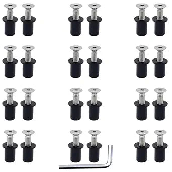 24 Pairs M5 Neoprene Rubber Well Nuts for Kayak with Brass Inserts