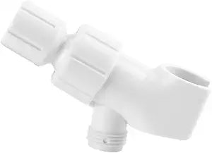 Shower Head Holder, Shower Arm Diverter Valve, Universal White Shower Diverter Adjustable HandHeld Shower Bracket Adapter Bathroom Accessory Connecting Shower Arm