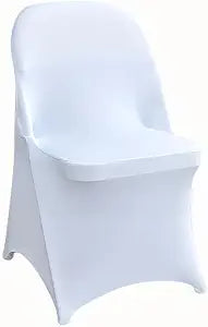 10 Pcs White Folding Chair Cover Washable Removable Universal Fitted Chair Cover Protector for Wedding Party Banquet Holidays Celebration Decoration Chair Covers