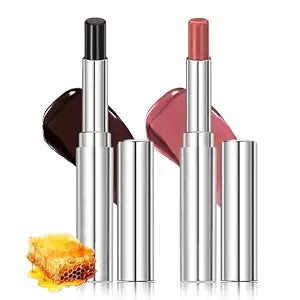 2PCS Honeynoir-Pink Honey Lipstick, Moisturizing Lip Color, Nourishing Lip Balm, Honey Noir Lipstick Suitable for All Skin Tones, Natural Lip Care, Long-Lasting Moisturization Non-Sticky