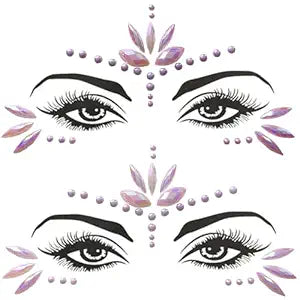 Face Gems Jewel Mermaid Body Glitter Rhinestones for Women Festival (Pearl)