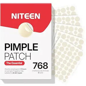 NITEEN 768 Count Pimple Patches for Face, Hydrocolloid Acne Patch 3 Sizes