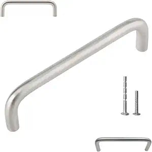 4-Inch Wire Handles, 10-Pack  Satin Nickel Commercial Cabinet Pulls, Brushed Chrome Drawer Handles, and Matte Chrome Office Cabinet Hardware