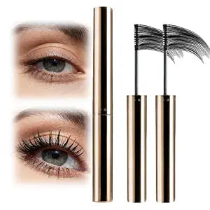 2PCS Ultra-Fine Lengthening Waterproof Quick-Dry Mascara, Black Mascara for Fine Short Lash Older Women Mulit-layered Lashes (Black)