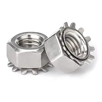 #10-24 Keps Lock Nut Stainless Steel, K-Lock Keps Nuts 304 Stainless Steel 18-8 Lock Nuts, Pack of 50