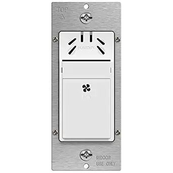 TOPGREENER Humidity Sensor Fan Switch for Ventilation, White, 1 Pack