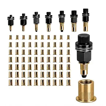 77Pcs Carbon Steel Rivet Nut Tool kit Mandrel Head Set M3-M12 Rivets Tool