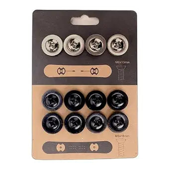 M6 Snowboard Binding Screws, 13mm/16mm Stainless Steel, 12-Pack