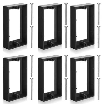 6Pcs 1/2" Single Gang Outlet Box Extender Electrical Box Extender with 12Pcs Screws, Receptacle Extender 1 Gang Electrical Box for Electrical Box and Electrical Outlet Switches(Black)