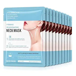 Collagen Neck Mask with Hyaluronic Acid for Firming Care, 10 Pack