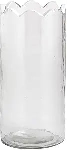 Mud Pie Glass Medium Scalloped Glass Bud Vase