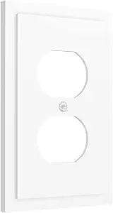 Decorative Outlet Covers White 1 Gang Duplex Light Switch Cover Plate Electrical Switch plates Wall Plates Decora Socket Covers for Bathroom Home Decor