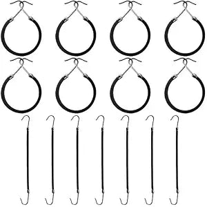 Hotop 15 Pieces Elastic Hook Hair Tie Styling Ponytail Holder Hooks Cord for Long Curly Hair(Black)
