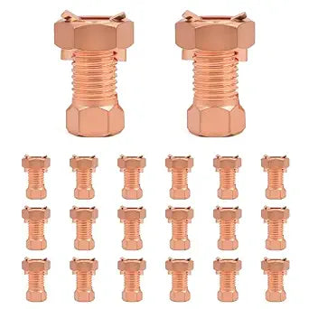 20 Pack Split Bolt Connectors for Electric Fence & Ground Wire, Brass